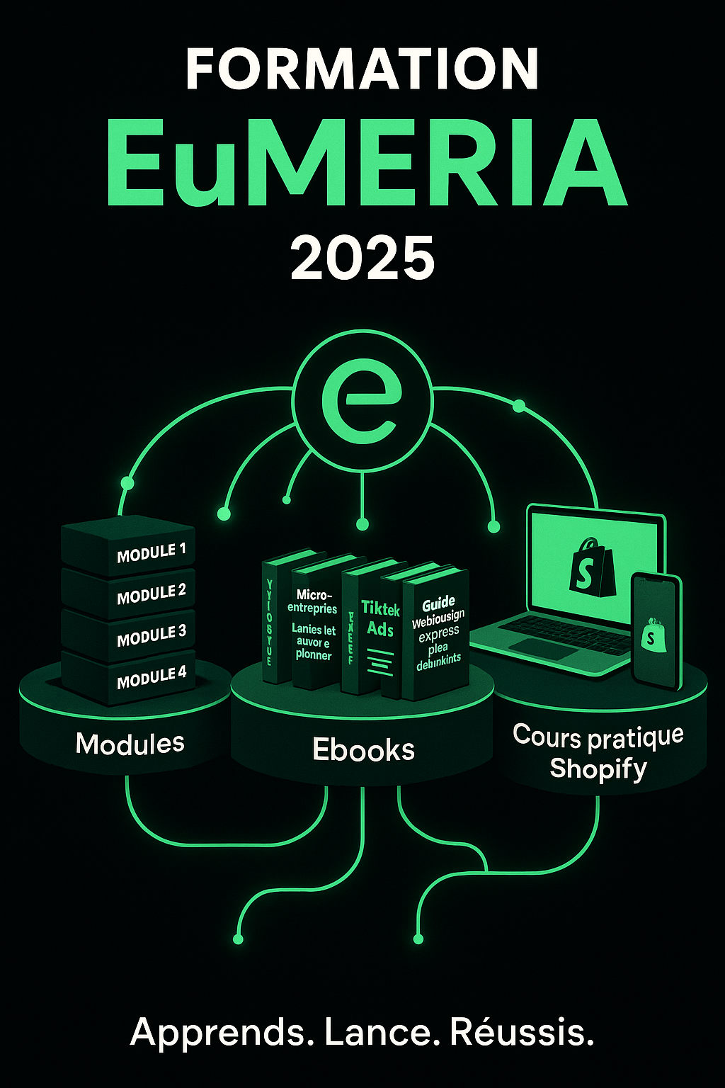 FORMATION EUMERIA (500€) – Le Pack Complet pour Devenir E-commerçant en 2025